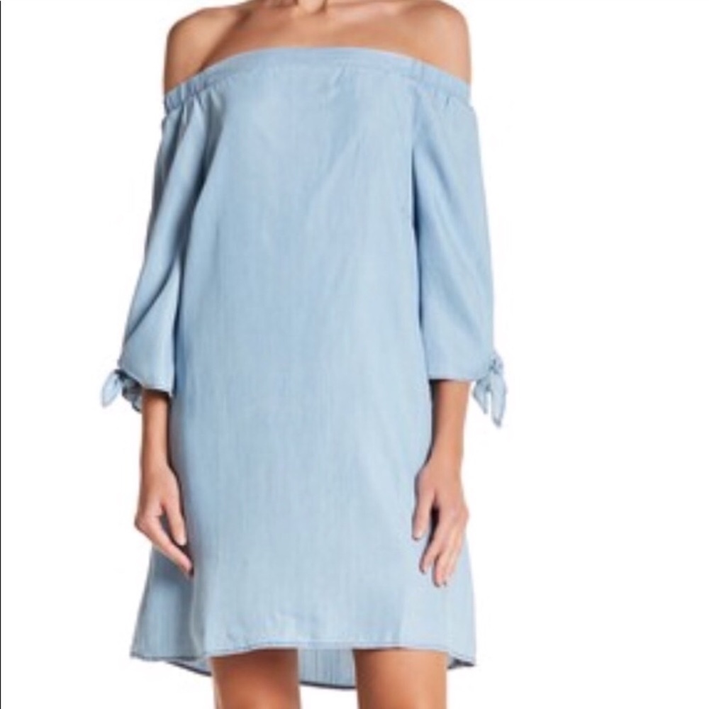 Bobeau Blue Off The Shoulder Dress